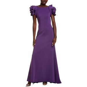 Rene Ruiz Womens  Rosette Fit And Flare Gown, Purple